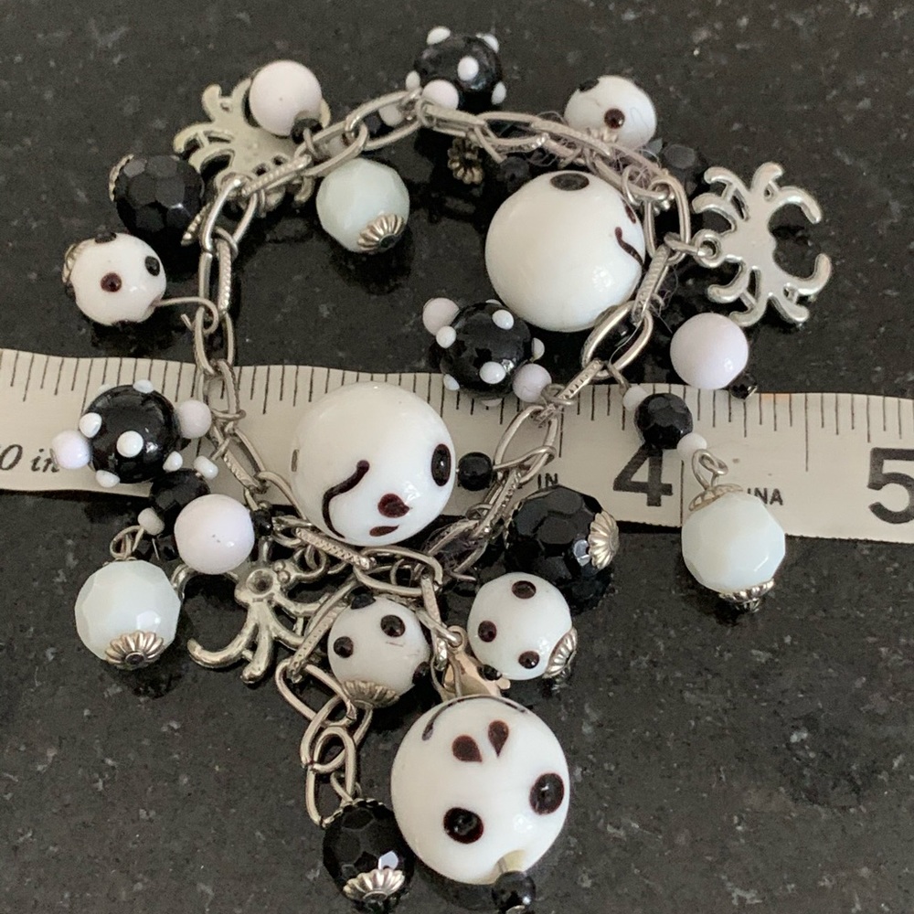 halloween glass bead bracelet